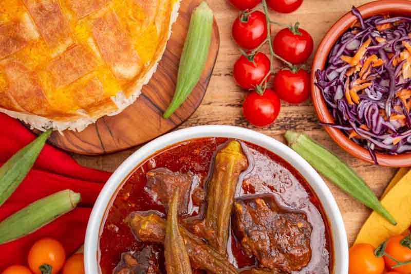 خورشت بامیه دستور پخت